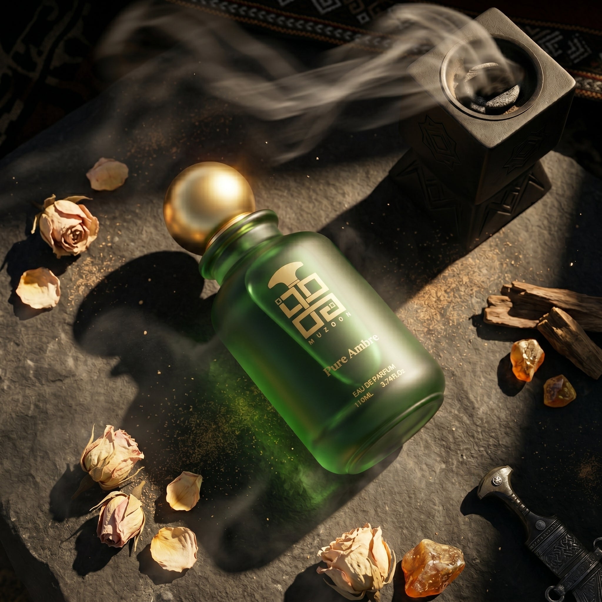 Pure Amber Muzoon lifestyle — shop arabic EDP perfume online in Oman