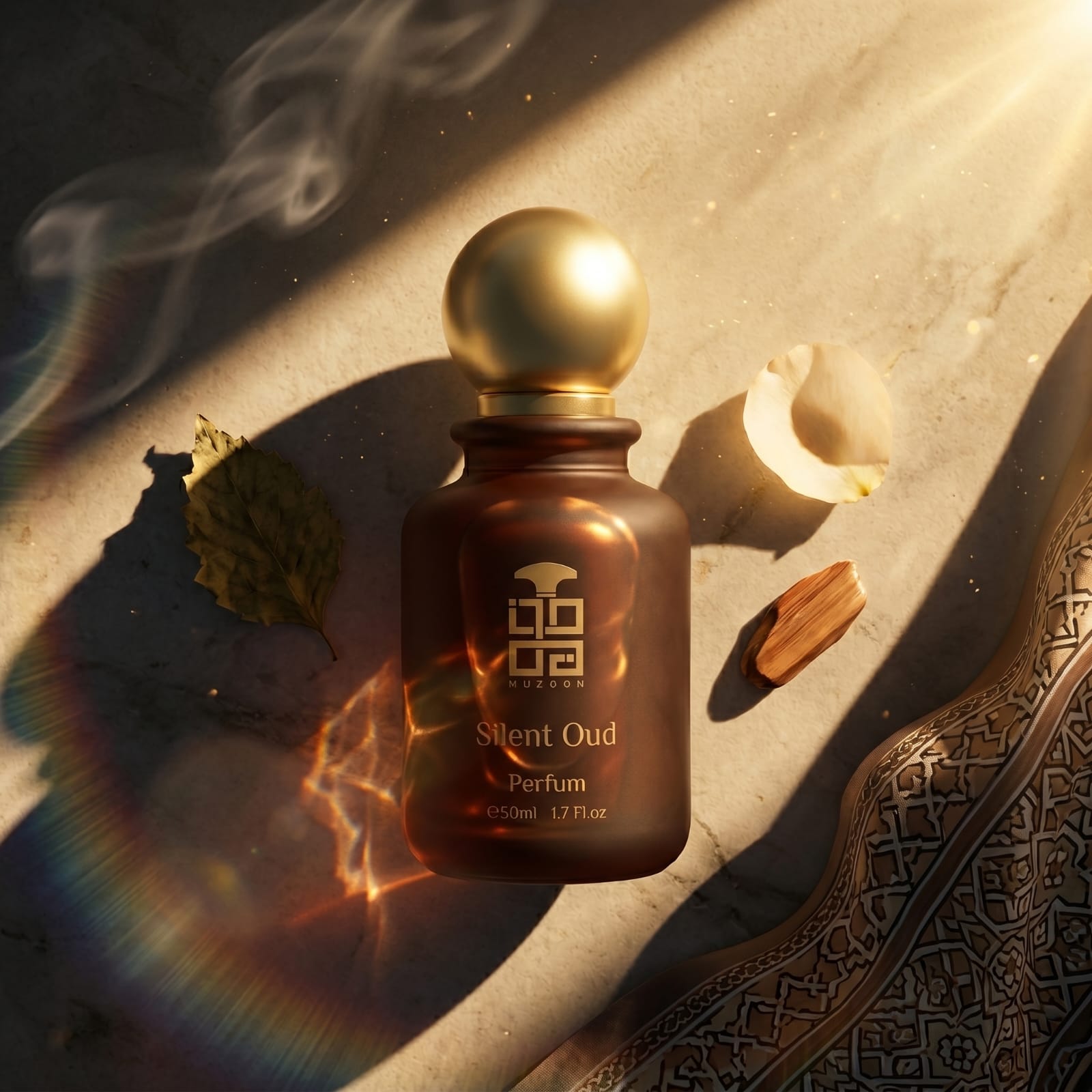 Silent Oud Muzoon lifestyle — shop arabic oud perfume online in Oman