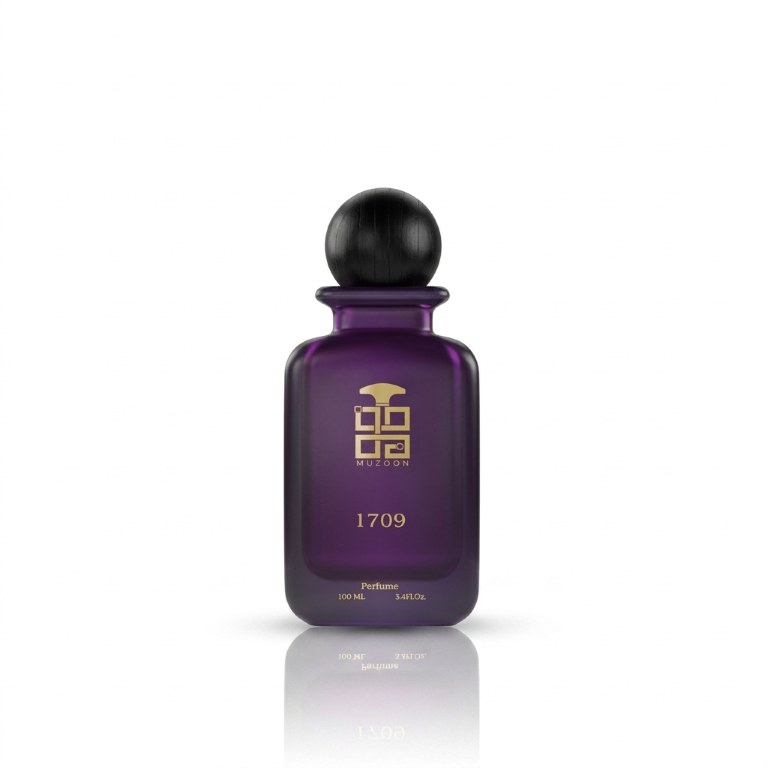 1709 EDP purple perfume bottle by Muzoon — buy luxury arabic oud perfume online in Oman