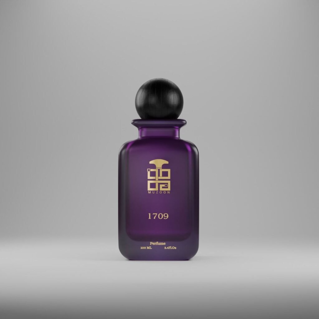 1709 EDP purple perfume bottle by Muzoon — buy luxury arabic oud perfume online in Oman