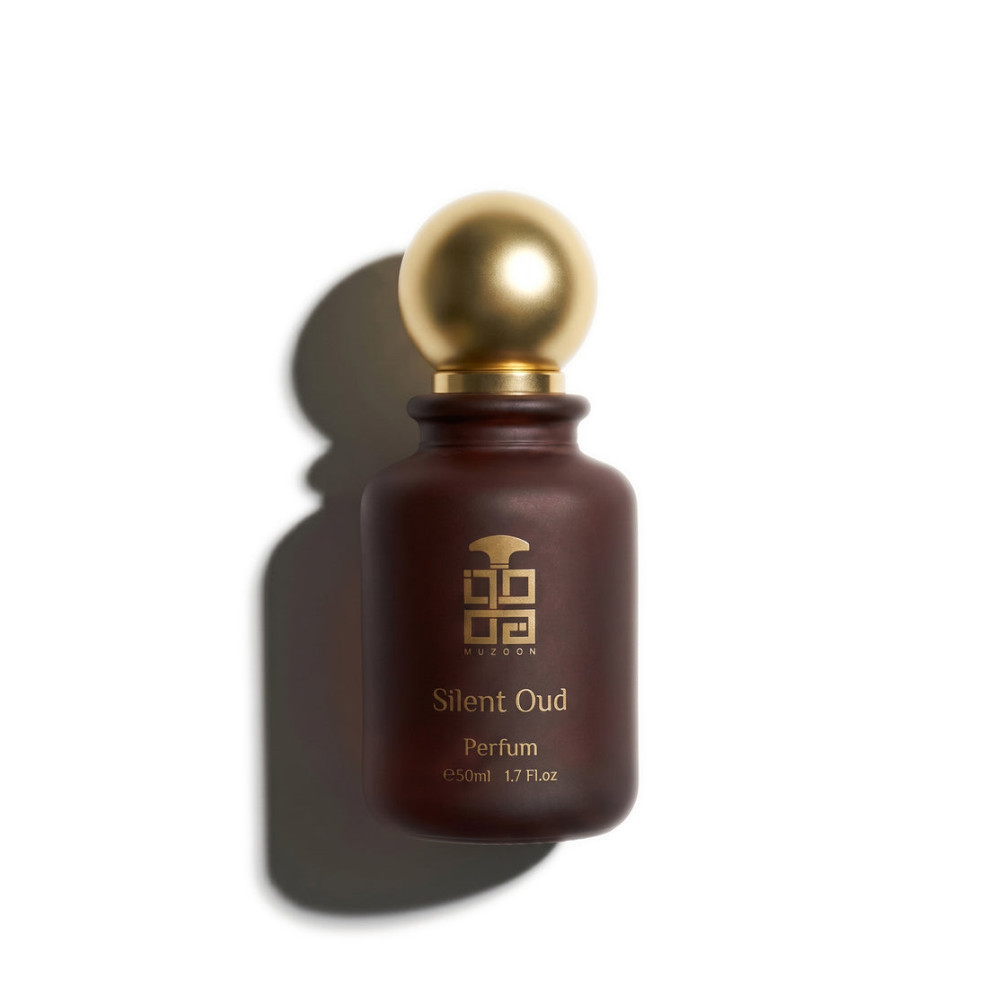 Silent Oud 50ML perfume bottle by Muzoon — buy dark oriental arabic oud fragrance online in Oman