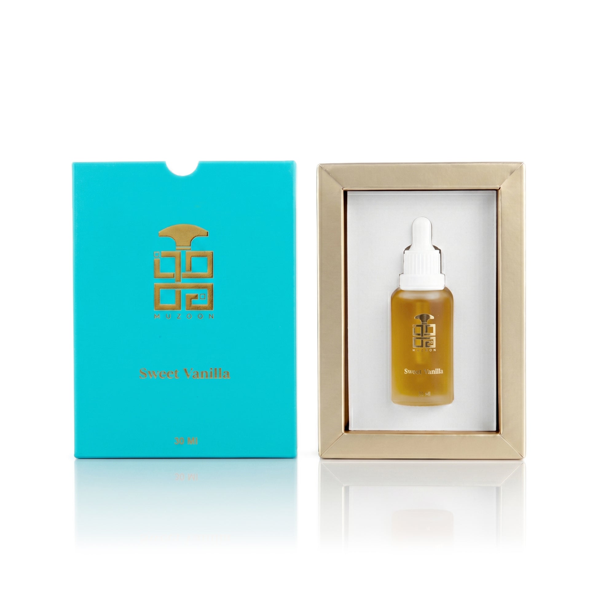 Sweet Vanilla Droplet Perfume Oil by Muzoon ��������� 30ml golden frosted glass dropper bottle | Arabic Perfum